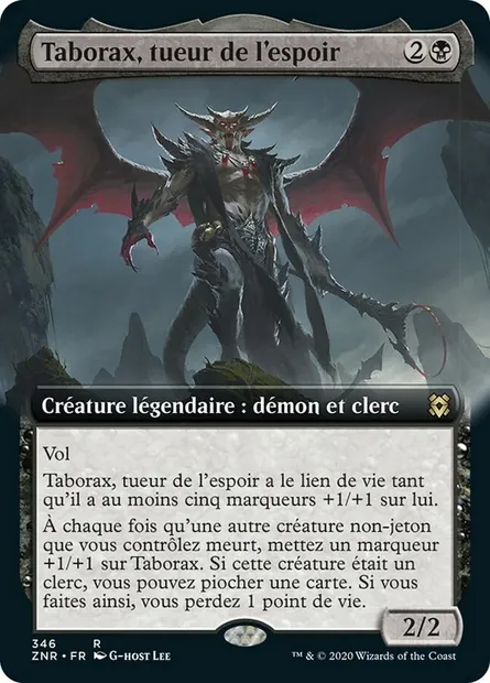 Taborax, tueur de l'espoir, carte Magic ZNR 346 — extension Renaissance de Zendikar
