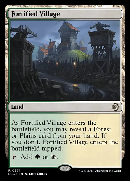 Fortified Village, Magic card LCC 331 — The Lost Caverns of Ixalan Commander set