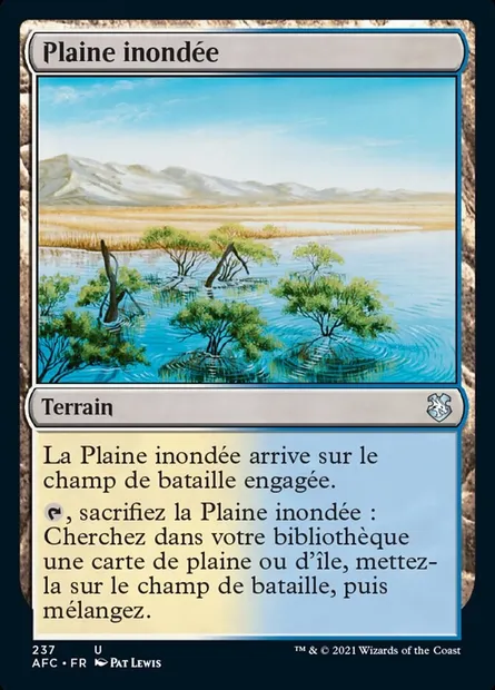 Plaine inondée, carte Magic AFC 237 — extension Forgotten Realms Commander