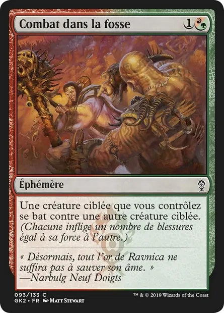 Combat dans la fosse, carte Magic GK2 93 — extension RNA Guild Kit