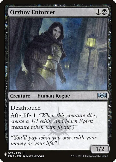 Orzhov Enforcer, Magic card PLST RNA-79 — The List set