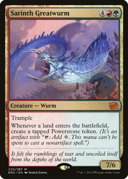 Sarinth Greatwurm, Magic card BRO 220 — The Brothers' War set