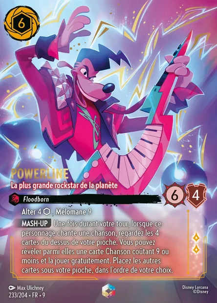 Powerline - La plus grande rockstar de la planète, carte Disney Lorcana CH9-233 — extension Fabuleux