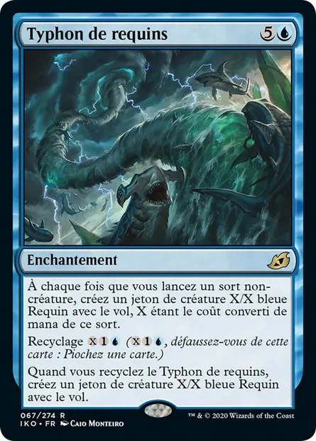 Typhon de requins, carte Magic IKO 67 — extension Ikoria: Lair of Behemoths