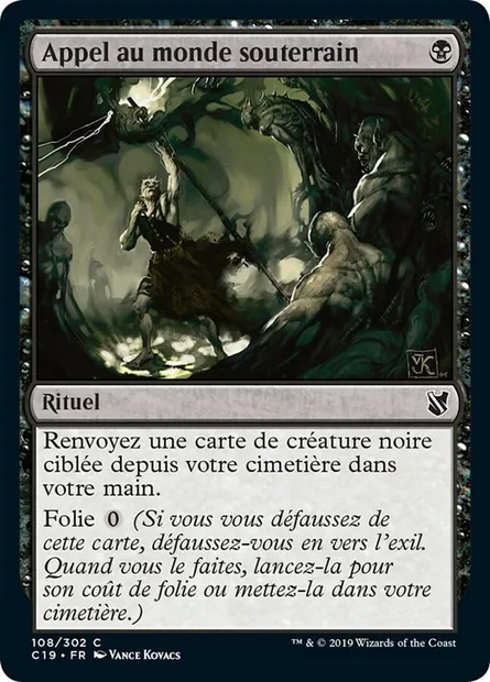 Appel au monde souterrain, carte Magic C19 108 — extension Commander 2019