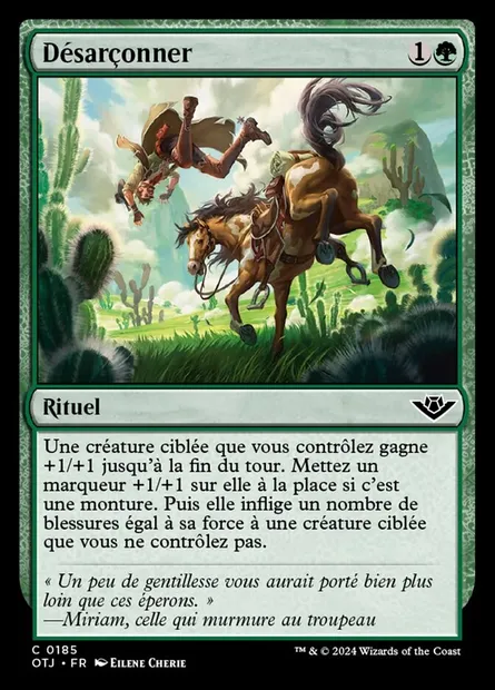 Désarçonner, carte Magic OTJ 185 — extension Outlaws of Thunder Junction
