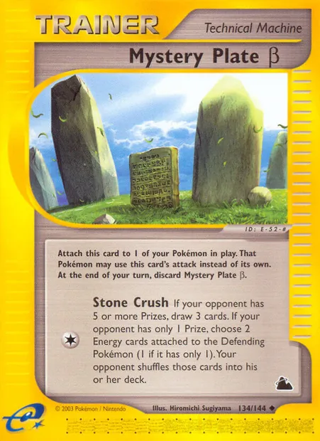 Mystery Plate β, Pokémon card SK 134 — Skyridge set