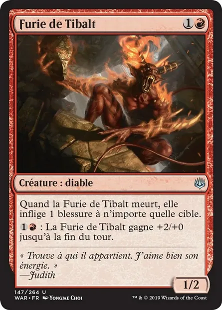 Furie de Tibalt, carte Magic WAR 147 — extension La guerre des Planeswalkers