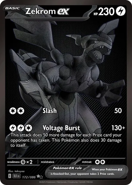 Zekrom ex, Pokémon card BLK 172 — Black Bolt set