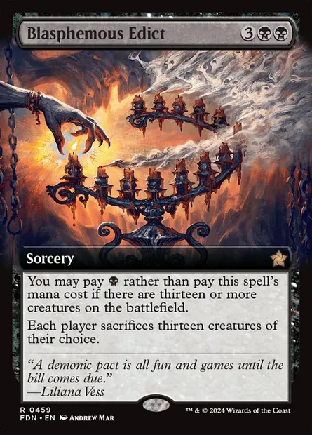 Blasphemous Edict, Magic card FDN 459 — Foundations set