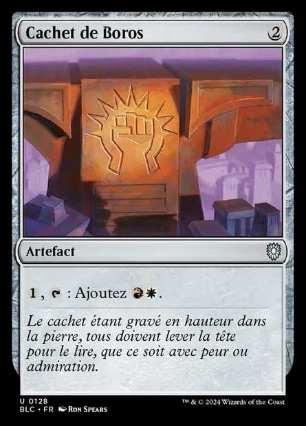 Cachet de Boros, carte Magic BLC 128 — extension Bloomburrow Commander