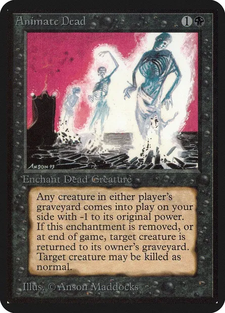 Animation des morts, carte Magic LEA 92 — extension Limited Edition Alpha