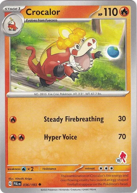 Crocalor, Pokémon card BA24 036-15 — Battle Academy 2024 set