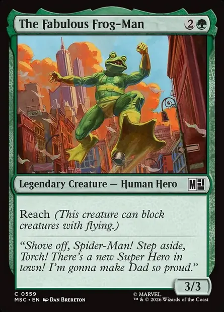 The Fabulous Frog-Man, Magic card MSC 559 — Marvel Super Heroes Commander set