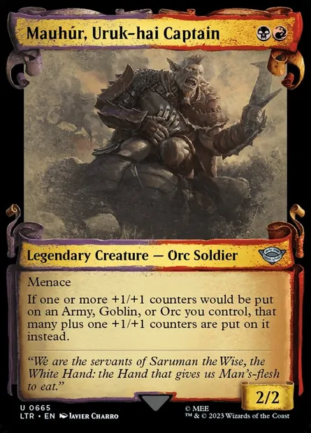 Mauhúr, Uruk-hai Captain, Magic card LTR 665 — The Lord of the Rings: Tales of Middle-earth set