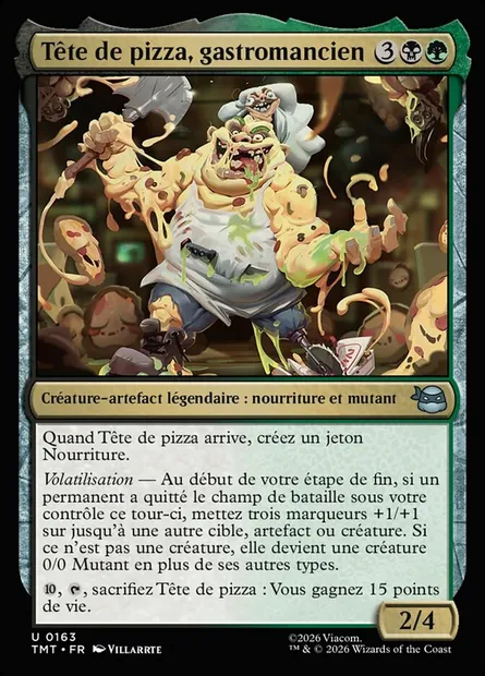 Tête de pizza, gastromancien, carte Magic TMT 163 — extension Teenage Mutant Ninja Turtles