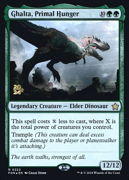Ghalta, Primal Hunger, Magic card PFDN 222s — Foundations Promos set