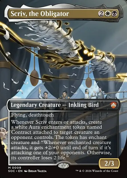 Scriv, the Obligator, Magic card SOC 9 — Secrets of Strixhaven Commander set