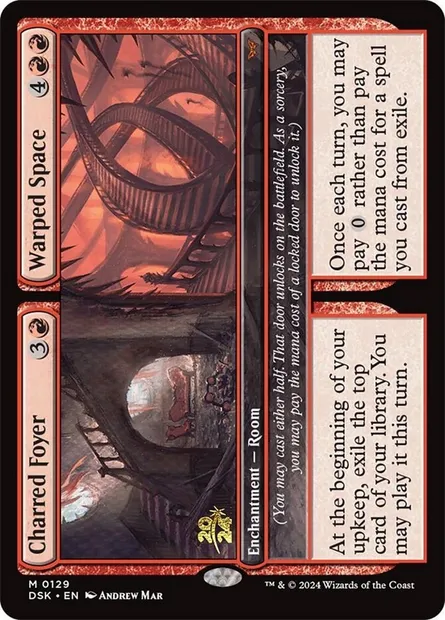 Charred Foyer // Warped Space, Magic card PDSK 129s — Duskmourn: House of Horror Promos set