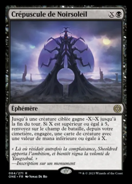 Crépuscule de Noirsoleil, carte Magic ONE 84 — extension Tous Phyrexians
