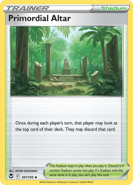 Primordial Altar, Pokémon card SIT 161 — Silver Tempest set