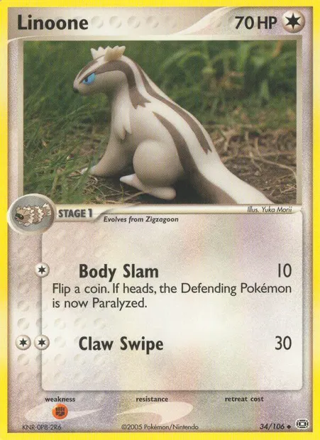 Linoone, Pokémon card EM 34 — Emerald set