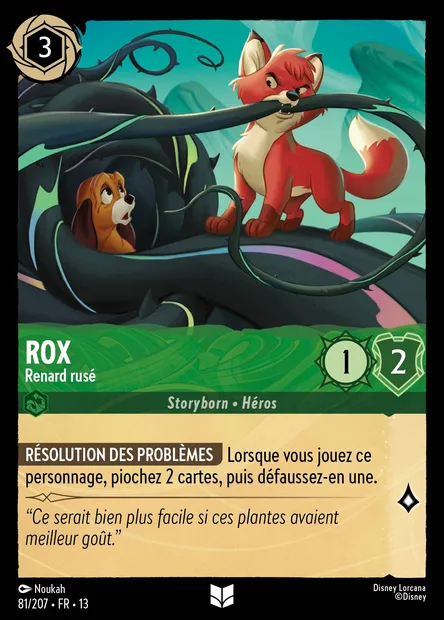 Rox - Renard rusé, carte Disney Lorcana CH13-081 — extension Invasion Epineuse!