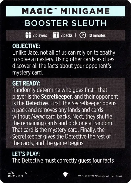 Booster Sleuth // Booster Sleuth (cont'd), Magic card MKHM 3 — Kaldheim Minigames set