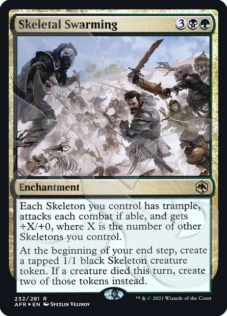 Skeletal Swarming, Magic card PAFR 232a — Adventures in the Forgotten Realms Promos set