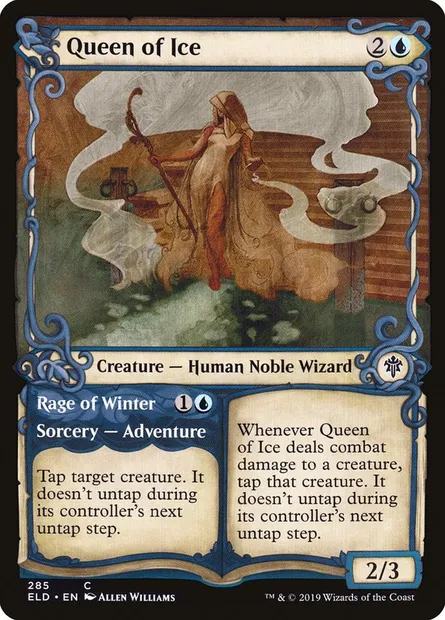 Reine des glaces // Fureur de l'hiver, carte Magic ELD 285 — extension Throne of Eldraine