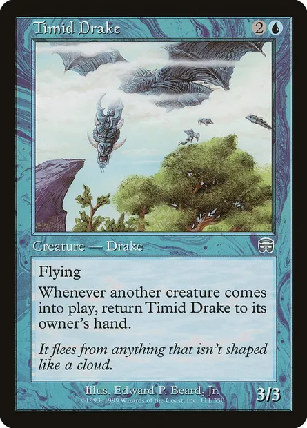 Timid Drake, Magic card MMQ 111 — Mercadian Masques set