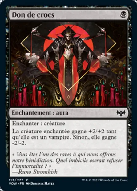 Don de crocs, carte Magic VOW 113 — extension Innistrad : noce écarlate