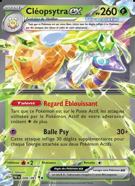 Cléopsytra-ex, carte Pokémon PAF 006 — extension Destinées de Paldea