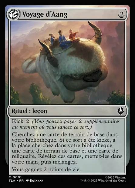 Voyage d'Aang, carte Magic TLA 1 — extension Avatar: The Last Airbender