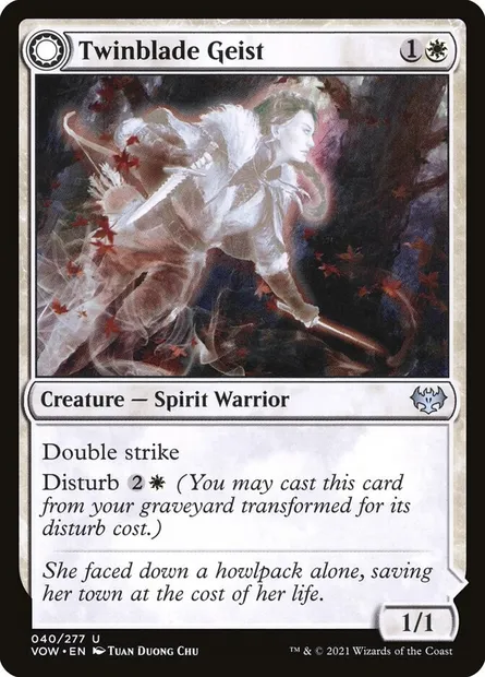 Twinblade Geist // Twinblade Invocation, Magic card VOW 40 — Innistrad: Crimson Vow set