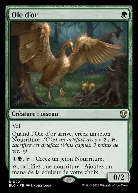 Oie d'or, carte Magic BLC 221 — extension Bloomburrow Commander