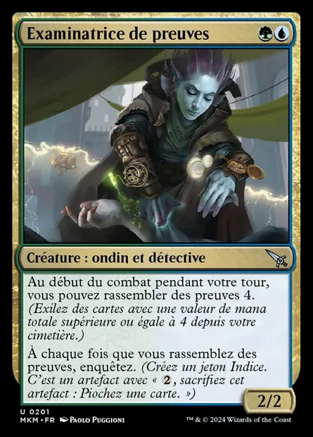 Examinatrice de preuves, carte Magic MKM 201 — extension Murders at Karlov Manor