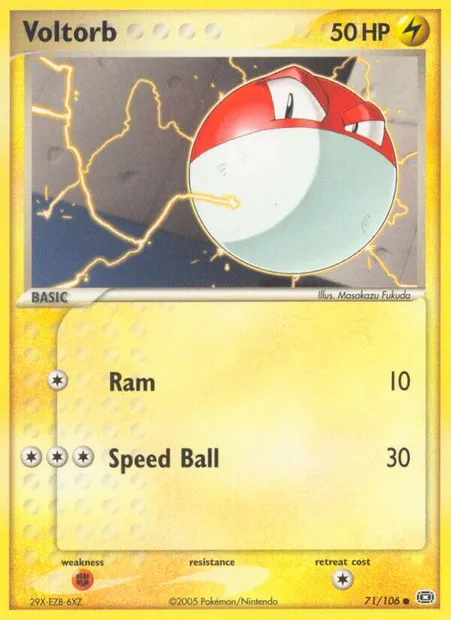 Voltorb, Pokémon card EM 71 — Emerald set