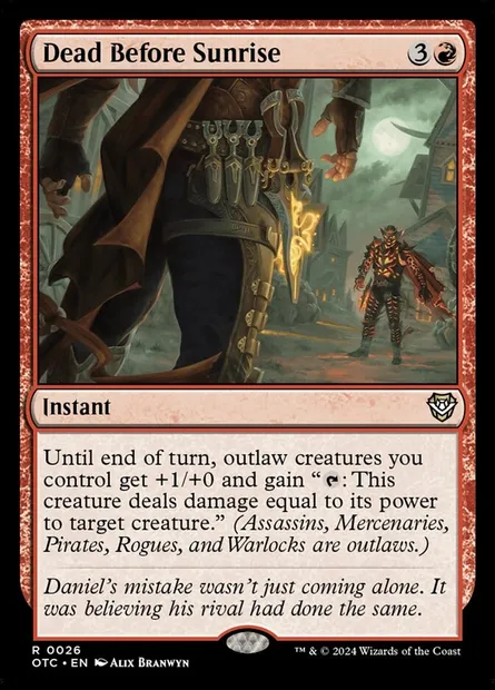 Dead Before Sunrise, Magic card OTC 26 — Outlaws of Thunder Junction Commander set