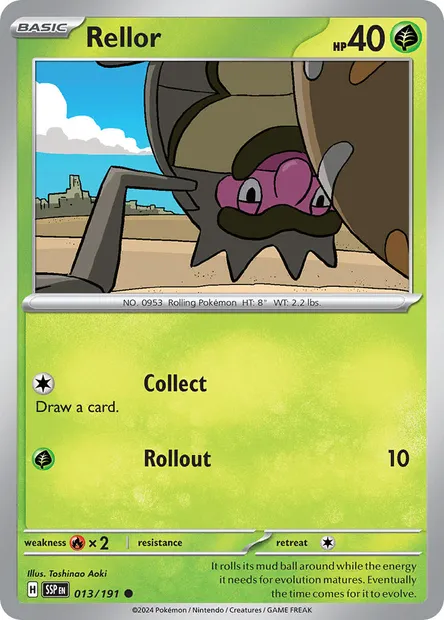 Rellor, Pokémon card SSP 013 — Surging Sparks set