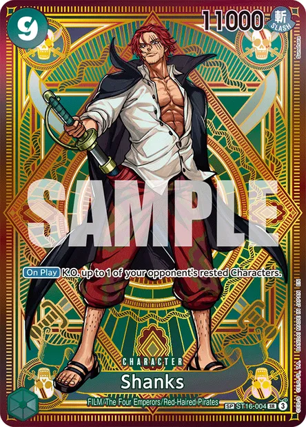 Shanks, One Piece card ST16-004 — Green Uta set