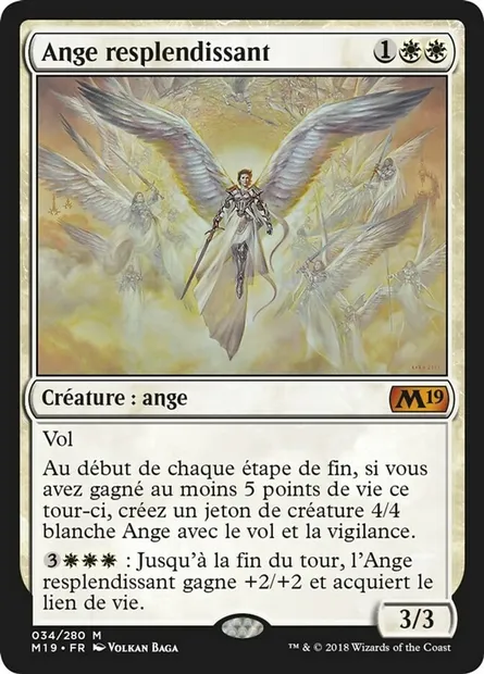 Ange resplendissant, carte Magic M19 34 — extension Core Set 2019