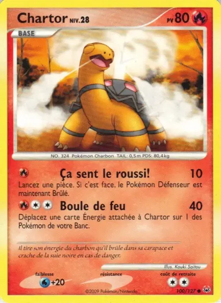 Chartor, carte Pokémon PL 100 — extension Platine