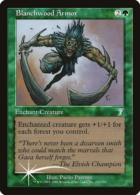 Blanchwood Armor, Magic card 7ED 232★ — Seventh Edition set