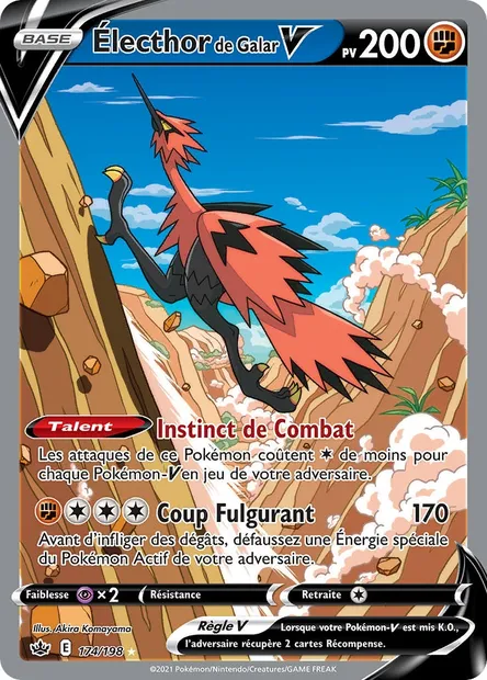 Électhor de Galar V, carte Pokémon CRE 174 — extension Règne de Glace