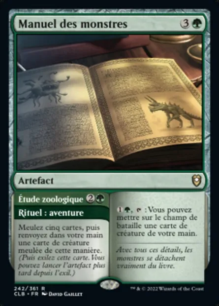Manuel des monstres // Étude zoologique, carte Magic CLB 242 — extension Commander Légendes : la bataille de la Porte de Baldur