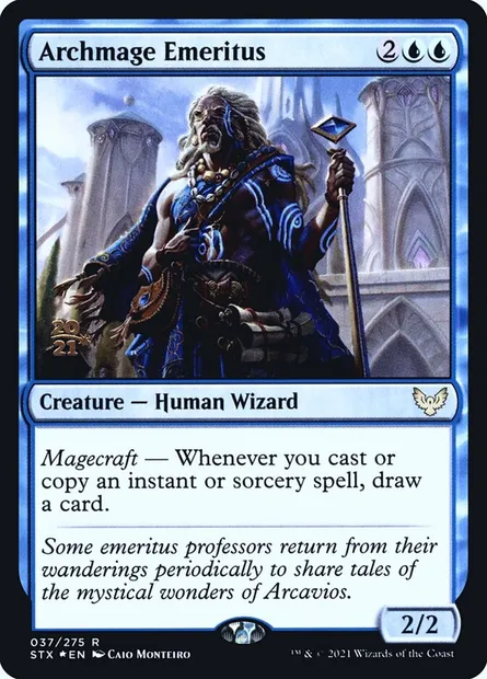 Archimage émérite, carte Magic PSTX 37s — extension Strixhaven: School of Mages Promos
