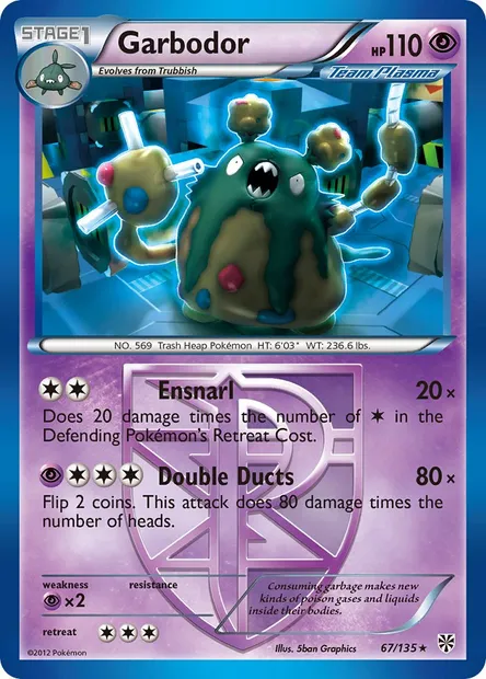 Garbodor, Pokémon card PLS 67 — Plasma Storm set