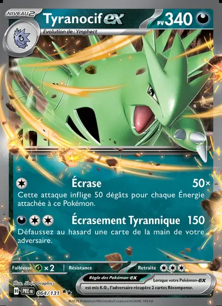 Tyranocif-ex, carte Pokémon PRE 064 — extension Évolutions Prismatiques