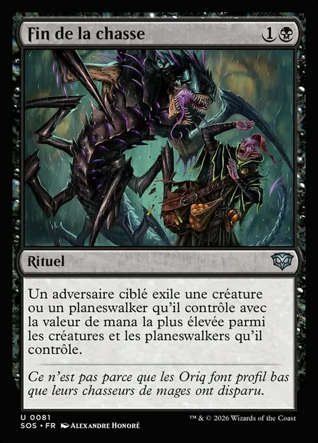 Fin de la chasse, carte Magic SOS 81 — extension Secrets of Strixhaven